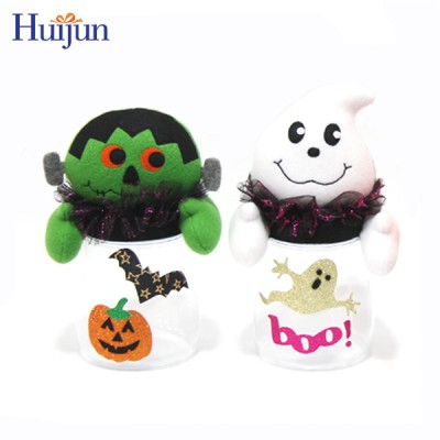 Hot Sale Halloween Plastic Candy Jar With 4 Carton Character