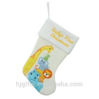 2020 Xmas Decoration 16" Cute Animal Mini  Embroidery Fleece Christmas Stocking for Baby Infant Products