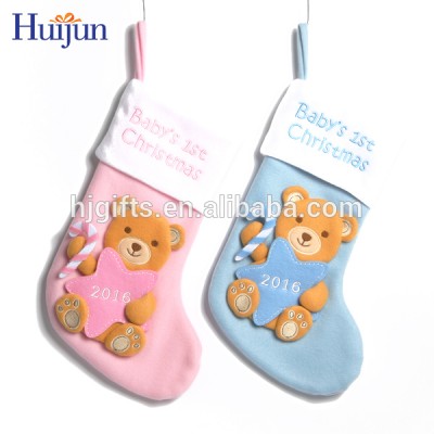 New ornament christmas hanging decoration lovely bear fleece socks china