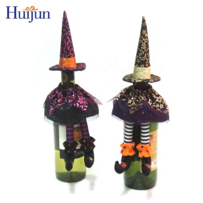 2020 Halloween witch wine bottle hat and dress decoration cover